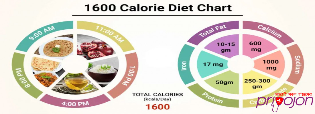 Diet Chart For 1600 calorie